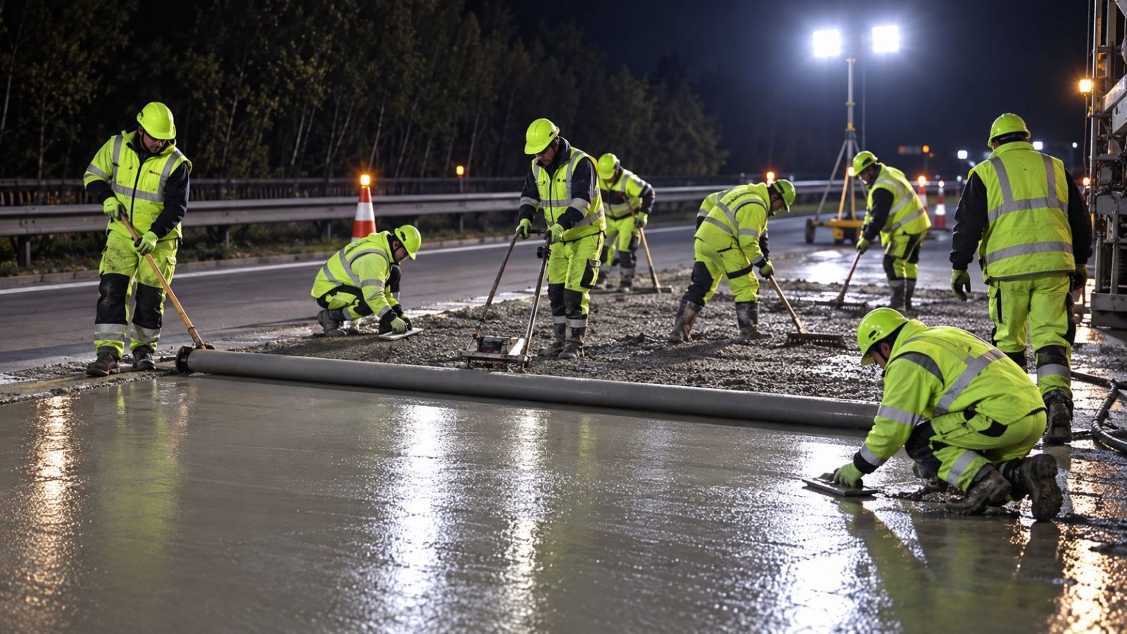 Opravy na D5 jedou ve dne i v noci. Stavaři chtějí za pět dní položit pět kilometrů nového betonu