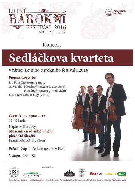 Koncert Sedláčkova kvarteta v rámci Letního barokního festivalu 2016