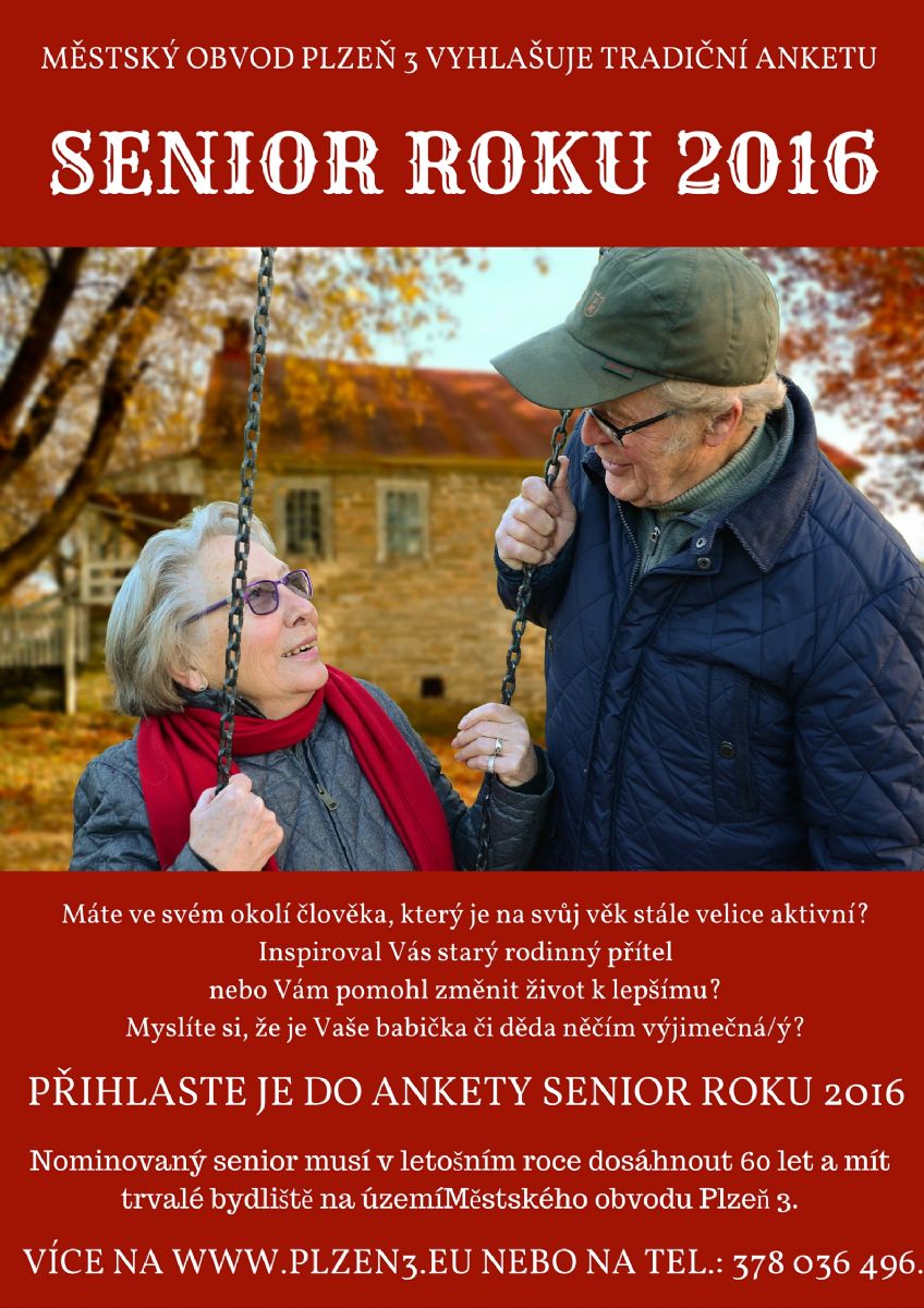 Centrální obvod Plzně hledá Seniora roku pro rok 2016 