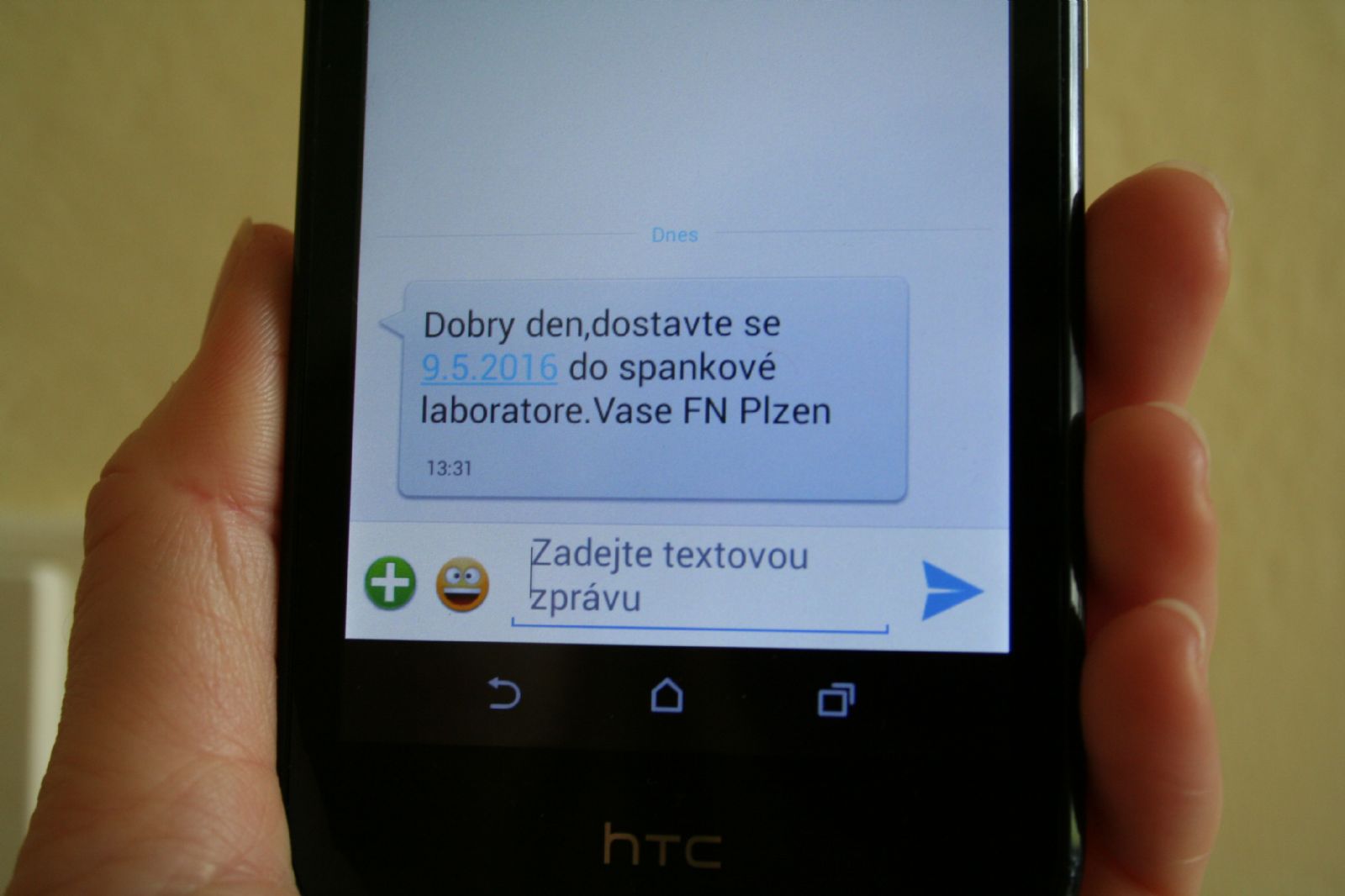 obrázek: Fakultní nemocnice v Plzni posílá pacientům připomínkové sms