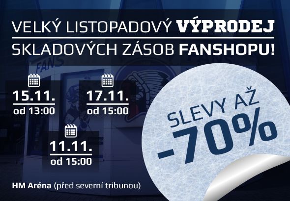 Fanshop HC Škoda Plzeň připravil pro fanoušky Indiánů výprodej zboží 