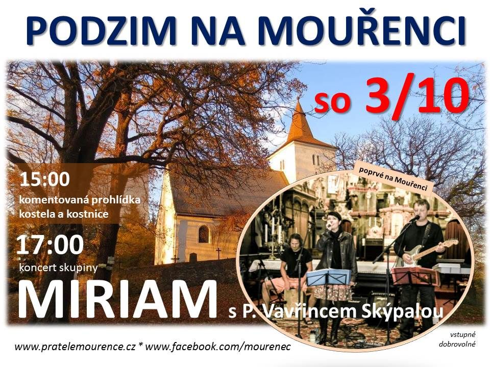 Na Mouřenci v sobotu koncertuje kněz Skýpala se skupinou Miriam