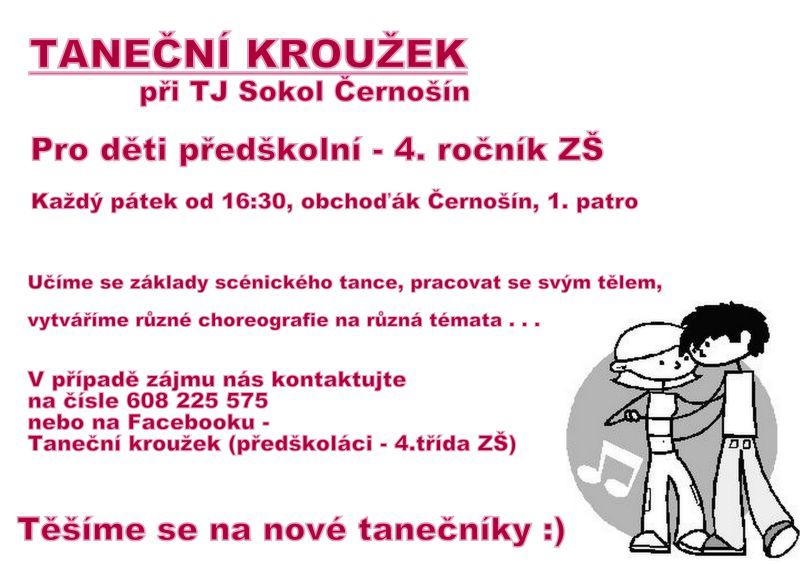 TANEČNÍ KROUŽEK HLEDÁ NOVÉ POSILY!