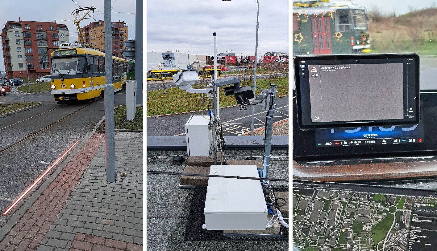 Blikající LED pásky u tramvajových kolejí mají chránit chodce