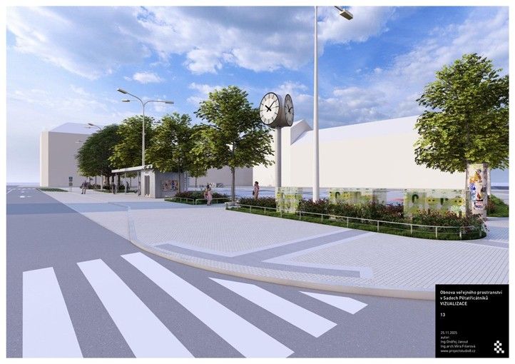 Od pondělí se začnou měnit sady Pětatřicátníků. Město slibuje víc zeleně i nové stánky