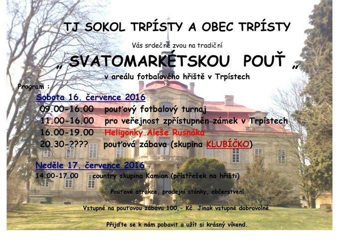 obrázek: Svatomarkétská pouť již tento víkend 16. a 17.7. v Trpístech