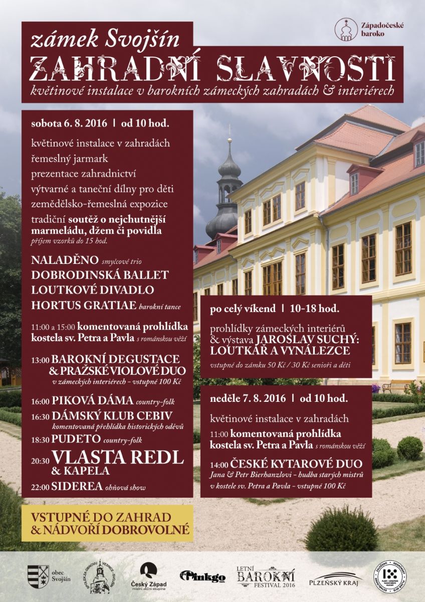obrázek: Zahradní slavnosti aneb Květy baroka se konají 6.8.2016 na zámku ve Svojšíně
