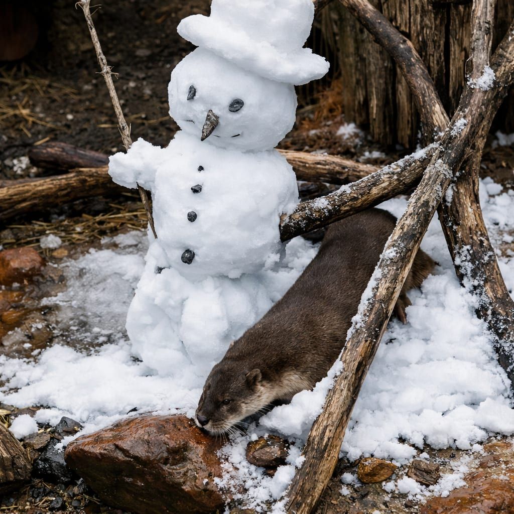 Vydra vs. sněhulák? Plzeňská ZOO zveřejnila video, které se stalo hitem, mrkněte se