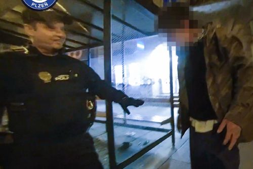 obrázek:Opilý agresor v Plzni napadal lidi na zastávce i přivolané strážníky. Skončil na záchytce