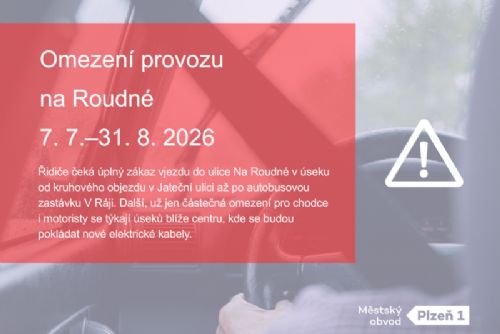 obrázek:Oprava silnice a pokládka nových kabelů omezí během léta provoz na Roudné