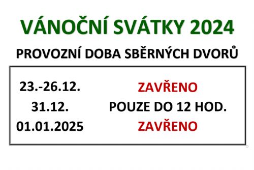 Foto: Otevírací doba sběrných dvorů o vánočních svátcích