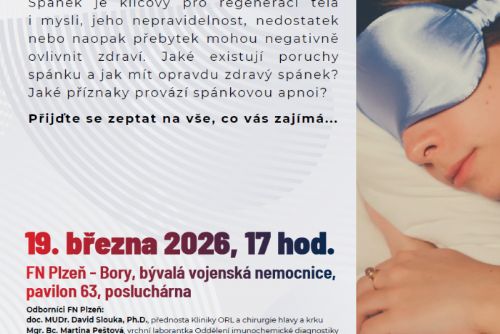 obrázek:Přednáška na téma Spánek se uskuteční ve FN Plzeň