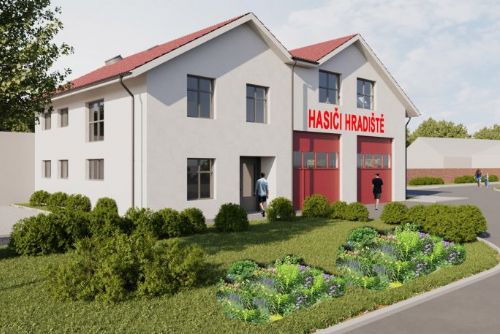 obrázek:Slavnostní poklep zahájil rekonstrukci a dostavbu zbrojnice v Hradišti