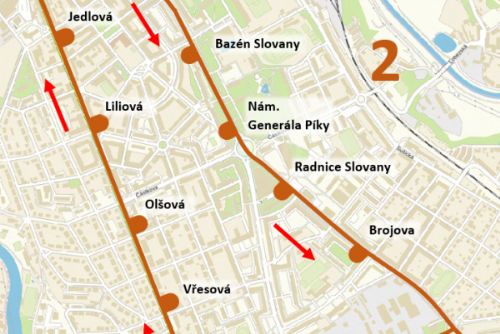 Foto: Výluka tramvajové linky č. 2 dne 24. 5. 2025 cca 6:30 – cca 17:30 h.