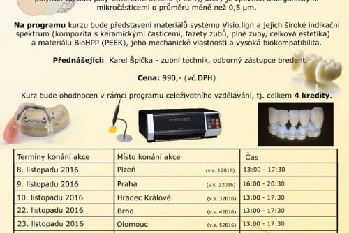 Foto: Kurz novinky a trendy v zubní technice 8. listopadu v Plzni
