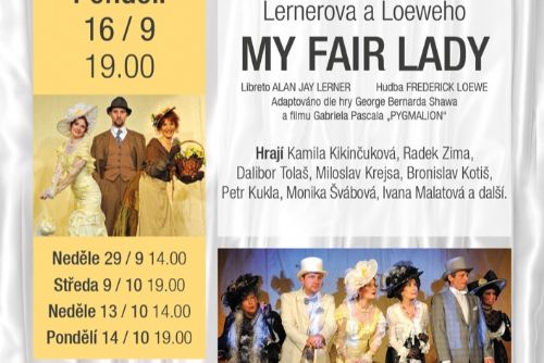 Foto: Divadlo PLUTO vstoupí 16. září do své 21. sezóny legendárním muzikálem My Fair Lady