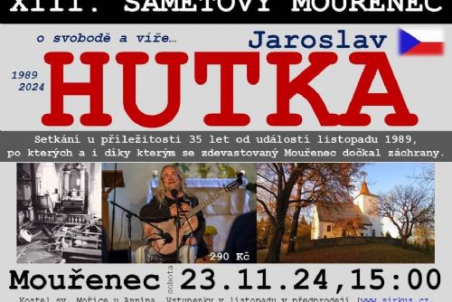 Foto: Na Sametovém Mouřenci zazpívá J. Hutka. Co se chystá na Vánoce?