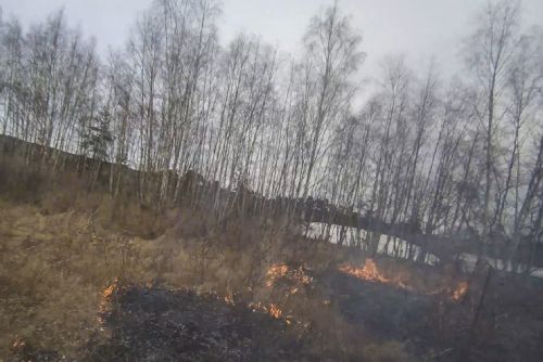 Foto: Požár za Boleveckým hřbitovem