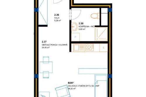 Obrázek - Nový byt 1+kk, 36 m2 - Na Roudné, Plzeň