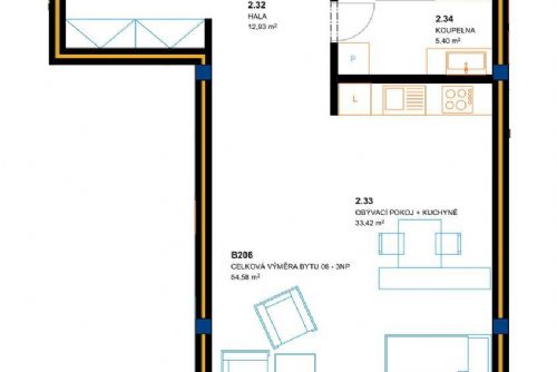 Obrázek - Nový byt 1+kk, 55 m2 - Na Roudné, Plzeň