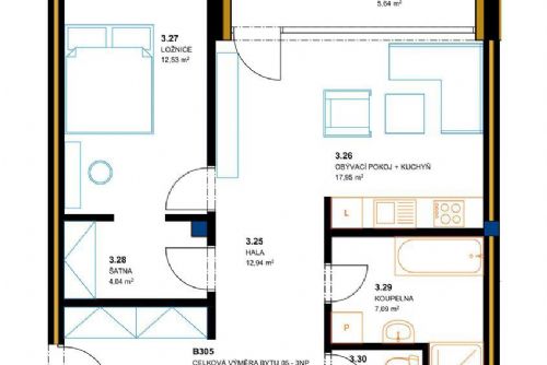 Obrázek - Nový byt 2+kk v projektu Rezidence na Roudné, Plzeň