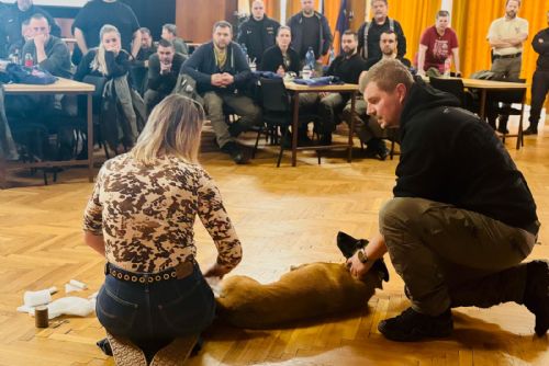 obrázek:Padesát policejních psovodů trénovalo první pomoc pro služební psy