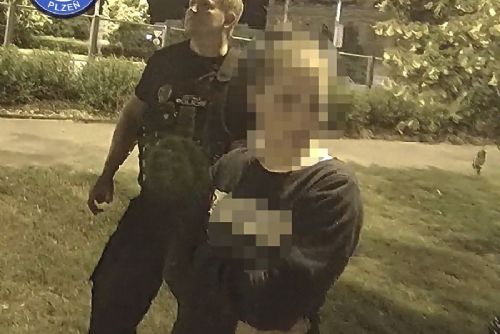 obrázek:Krátce po půlnoci našli strážníci v parku u Hlavní pošty mladistvou, která se vydávala za svou sestru