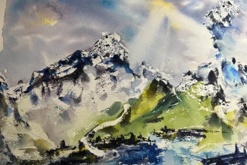 obrázek:Akvarel plný emocí, Velká synagoga v Plzni hostí výstavu Tanec živlů