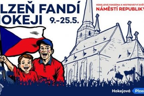 Foto: Plzeň ožije hokejem - fanzóna na náměstí Republiky