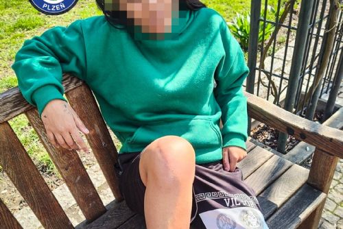 obrázek:Strážníci v centru Plzně poznali hledanou dívku. Slunila se na lavičce v parku