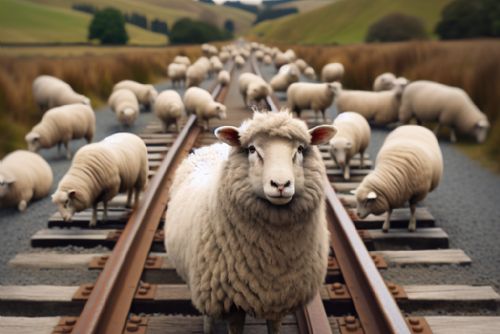 obrázek:Ovce zastavily rychlík do Plzně