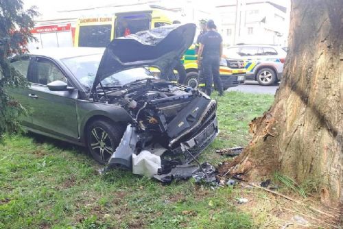 obrázek:Senior v Boru vyjel ze silnice a narazil do stromu. Policie prověřuje i zdravotní potíže